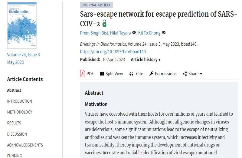 Sars-escape network for escape prediction of SARS-COV-2 